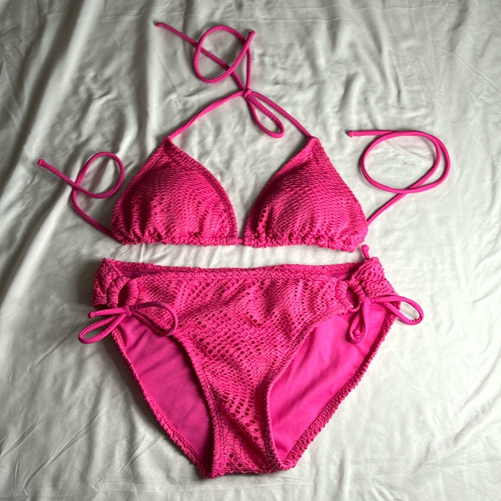 Pink padded bikini set size small